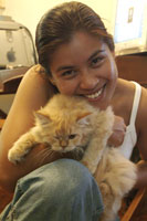 me and miming. hehe, he looks pissed at me.